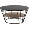 Image de AltoBuy Sonia - Table Basse Métal Plateaux Céramique Noire et Plaqué Chêne