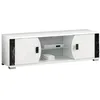 Image de AltoBuy Ariane - Meuble TV 2 Portes et 2 Niches Blanc avec Décor Latéral Aspect Marbre Noir