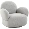Image de AltoBuy Swivel - Fauteuil en Tissu Bouclé Texturé Gris Clair Pivotant
