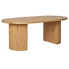 Image de AltoBuy Ankara - Table Basse Ovale Pieds Relief MDF Effet Bois Naturel