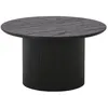 Image de AltoBuy Ankara - Table Basse Ronde 80cm Pieds Relief MDF Effet Bois foncé