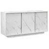Image de AltoBuy PIRALIA - Buffet 3 Portes Aspect Marbre Blanc