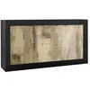 Image de AltoBuy OTELLO - Buffet 3 Portes Finition Noir Mat et Aspect Bois Antik