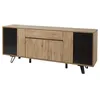 Image de AltoBuy Carson - Buffet 4 Portes 1 Tiroir Effet Bois Naturel et Noir