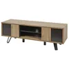 Image de AltoBuy Carson - Meuble TV 2 Portes Effet Bois Naturel et Noir