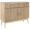 Image de AltoBuy PAJAN - Buffet 2 Portes Effet Bois avec Tasseaux