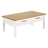 Image de AltoBuy Tina - Table Basse Rectangulaire 1 Tiroir Bois Ciré et Blanc