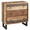 Image de AltoBuy Odilon - Commode 3 Tiroirs Acier et Bois Massif