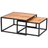 Image de AltoBuy Ghita - Lot de 2 Tables Basses Gigognes Métal et Bois