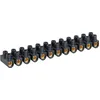 Image de Eur'Ohm - Barrette de connexion 12 plots laiton - 10mm² - 57 A - Noir