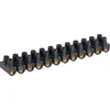 Image de Eur'Ohm - Barrette de connexion 12 plots laiton - 16mm² - 76 A - Noir