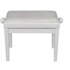 Image de WOODBRASS KBE40   Banquette de Piano Blanc Mat, réglable en Hauteur, Assise Velours, Tabouret Clavier élégant, Robuste et Confortable