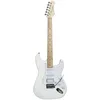 Image de Guitare électrique Woodbrass ST100 Blanche - Guitare polyvalente idéale pour débuter - Corps forme ST Tilleul Américain Touche érable - Style rock, pop, funk, country, hard, metal