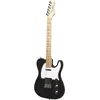 Image de Guitare électrique Woodbrass TL100 Noire - Guitare polyvalente idéale pour débuter - Corps forme T Tilleul Américain Touche érable - Style country, hard, rock