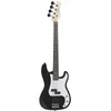 Image de Basse électrique Woodbrass PB100 Noire - Guitare basse polyvalente idéale pour débuter - Corps forme PB Frêne Touche érable - Style rock, pop, funk, blues, hard, jazz