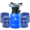 Image de Réchaud gaz 2200W Coque ABS Piezo + 4 Cartouches de gaz 190gr KEMPER