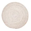 Image de 1A2T - Tapis Rond   100cm, Tissé à la Main en Jute, Tapis Entrée AZO Free® Tapis Rond Blanc Motif Simple, 3344