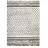 Image de UnAmourDeTapis Tapis Berbère Style, 120 X 120 Rond, Forme Ronde Harmonieuse, Motif Berbère, Beige, Noir, Poils Ras Tissé, Fabriqué en Turquie, 1726