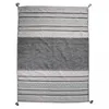 Image de Jadorel Tapis Kilim, 120 X 170 Cm, Coton Naturel Tissé À La Main, Motif Ethnique Rayures Graphiques, Gris, Noir, Idéal Salon Chaleureux, 12204
