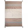 Image de Jadorel Tapis Kilim Salon, 120 X 170 Cm, Coton Naturel, Motif Ethnique Graphique, Beige, Marron, Tissé À La Main en Inde, Franges Décoratives, 12206