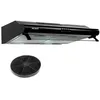 Image de BELDEKO - Hotte Casquette/Visière 60 cm NOIR 210 m3/h - 100 Watts - Filtre inclus