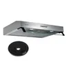 Image de Hotte casquette visière RIVAGE 60 cm   Inox   Mode évacuation ou recyclage   3 vitesses   Filtres lavables + filtre à charbon   Design ultra-fin (93 mm)   Marque française