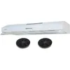 Image de Hotte casquette visière RIVAGE 90 cm   Blanc   Double moteurs 200 W   Débit jusqu’à 438 m³/h   3 vitesses   Filtres métalliques + charbon   Éclairage LED   marque française