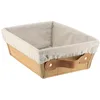 Image de Tendance - Panier de Rangement Bambou 20,5x26x10,5 cm - Bambou/Tissu Lin - Salle de Bain - Dressing Organisation