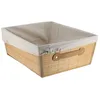 Image de Tendance - Panier de Rangement Bambou 32,5x40x15 cm - Bambou/Tissu Lin - Salle de Bain - Dressing Organisation