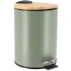 Image de Tendance - Poubelle Métal Frein de Chute 3l - Kaki/Bambou - Salle de Bain - Poubelles et Brosses WC