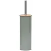 Image de Tendance - Brosse WC Métal Couvercle Bambou - Kaki - Salle de Bain - Poubelles et Brosses WC