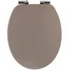 Image de Tendance - Abattant WC MDF 18 Pouces Unicouvercle Design Attaches ABS Chrome Frein de Chute - Taupe - Salle de Bain - Abattants Universel - Lunette de Toilette