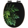 Image de Tendance - Abattant WC MDF 18 Pouces Couvercle Design Imprimé assise imitation Bambou Frein de Chute Chrome - green addict - Salle de Bain - Abattants Universel - Lunette de Toilette
