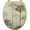 Image de TENDANCE - Abattant WC MDF 18 Pouces Couvercle Design Imprimée et Assise Façon Bois Attaches Acier Inoxydable - Florida - Salle de Bain - Abattants Universel - Lunette de Toilette