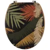 Image de TENDANCE - Abattant WC MDF 18 Pouces Couvercle Design Imprimée et Assise Façon Bambou Attaches Acier Inoxydable - Exotic Garden - Salle de Bain - Abattants Universel - Lunette de Toilette