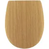 Image de TENDANCE - Abattant WC Bois Moulé 18 Pouces Forme Plate Attaches Acier Inoxydable - Façon Chene - Salle de Bain - Abattants Universel - Lunette de Toilette