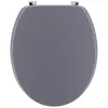 Image de TENDANCE - Abattant WC MDF 18 Pouces Attaches Acier Inoxydable - Gris - Salle de Bain - Abattants Universel - Lunette de Toilette