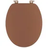 Image de Tendance - Abattant WC MDF 18 Pouces Couvercle Design et Assise Façon Acacia Attaches Plastique - Ambré - Salle de Bain - Abattants Universel - Lunette de Toilette