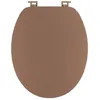 Image de Tendance - Abattant WC MDF 18 Pouces Couvercle Design et Assise Façon Acacia Attaches Plastique - Caramel- Salle de Bain - Abattants Universel - Lunette de Toilette