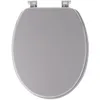 Image de Tendance - Abattant WC MDF 18 Pouces Attaches Plastiques - Gris Clair - Salle de Bain - Abattants Universel - Lunette de Toilette