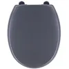 Image de Tendance - Abattant WC Thermodur 18 Pouces + Frein de Chute Attaches Plastiques - Gris - Salle de Bain - Abattants Universel - Lunette de Toilette