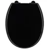 Image de Tendance - Abattant WC Thermodur 18 Pouces + Frein de Chute Attaches Plastiques - Noir - Salle de Bain - Abattants Universel - Lunette de Toilette