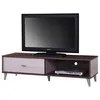 Image de Meuble TV Bodrum 120 cm avec Une Porte coulissante Coloris Noyer et Blanc.