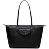 Image de David Jones - Sac à Main Cabas Nylon Femme - Fourre-Tout Shopping Souple Grande Capacité - Shopper Tote Porté Epaule Bandoulière - Elégant Travail Ville Voyage Mode Original Tendance - Noir