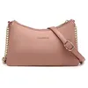 Image de David Jones - Petit Sac Bandoulière Plusieurs Compartiments Femme - Sac à Main Porté Epaule Simili Cuir PU - Pochette Sacoche Chaînes 3 Soufflets Multipoche - Besace Ville Soirée Téléphone - Rose