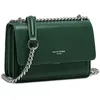 Image de David Jones - Petit Sac Bandoulière Femme - Mini Pochette Téléphone Portable Cuir PU Rigide - Sac à Main Chaînes Porté Epaule - Besace Rectangle Sacoche Soirée Shopping Ville Tendance - Vert