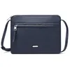 Image de David Jones - Sac Bandoulière Femme - Sacoche Plate Petit Sac à Main Porté Epaule Simili Cuir PU - Besace Pochette Ville Classique Elégant - 2 Compartiments - Sac Téléphone Shopping Voyage - Bleu