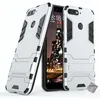 Image de htdmobiles Housse Etui Coque Rigide Anti Choc pour Huawei Y6 (2018) + Verre trempe - Argent