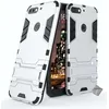 Image de htdmobiles Housse Etui Coque Rigide Anti Choc pour Huawei Y7 (2018) + Verre trempe - Argent