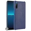 Image de htdmobiles Housse Etui Coque Rigide Simili Cuir Crocodile pour Sony Xperia L4 + Verre trempe - Bleu Fonce